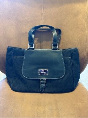 Nine West Black Satchel with Front Flap